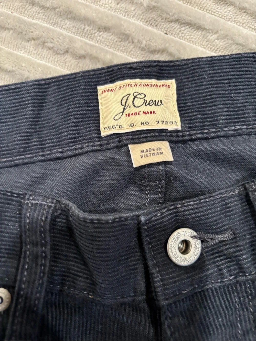 J. Crew Men's Navy Corduroy Pants